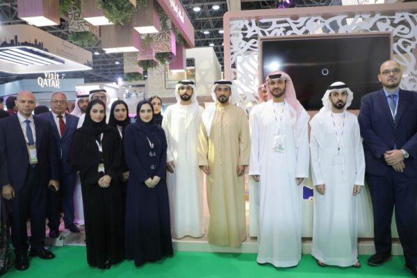 Sheikh AbdulAziz Bin Humaid Al Nuaimi unveils the “Ajman Events Calendar” at the Arabian Travel Market 2024.